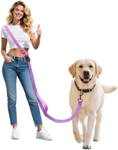 Hands Free Dog Leash,Galaxy Reflective, Crossbody Dog Leash,Purple by JCHOUSEPetSupplies
