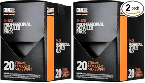 CERAKOTE® Ceramic Headlight Restoration Professional Detailer Pack (20 Ceramic Wipes) - Brings Headlights Back to Like New Condition - Step 3 Only (Pack of 2) by Cerakote