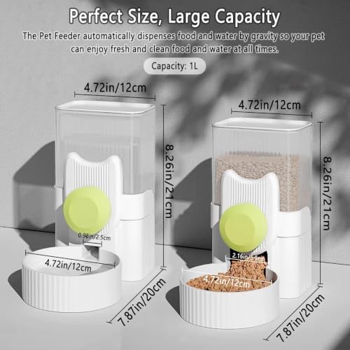 kathson Rabbit Feeder,Bunny Water Bottle Dispenser,Pet Cage Food Bowl,Green - Image 2