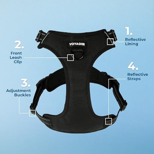 Voyager Dual Attachment No Pull Harness - Black, X-Large - Image 4