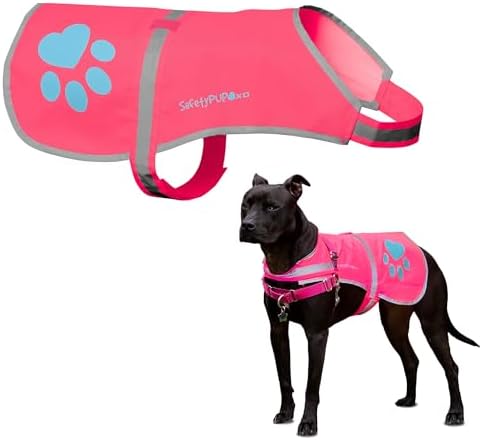 Reflective Dog Vest, Hi Vis Safety Gear for Low-Light Morning & Night Walks by SafetyPUPXD