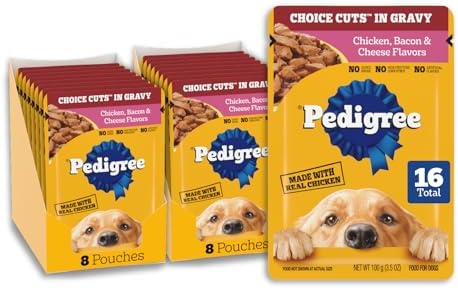 Pedigree Choice Cuts Wet Dog Food Pouch, Chicken & Bacon, 3.5 oz, 16 Count by Pedigree