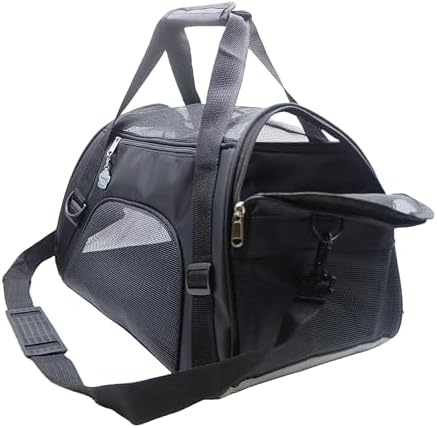 ZaneSun Cat Carrier,Soft-Sided Pet Travel Carrier for Cats,Dogs Puppy Comfort Portable Foldable Pet Bag Airline Approved (Medium-Black) by ZaneSun