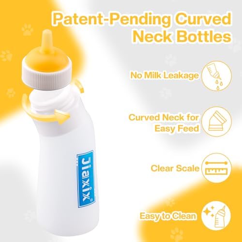 3 Pack Kitten Silicone Nursing Bottle,Silicone Feeding Nipple, Reusable Newborn Kitten Supplies, Suitable for Feeding Kitten, Puppy, Rabbit, Hamster (Yellow, Small+Medium+Large) - Image 3