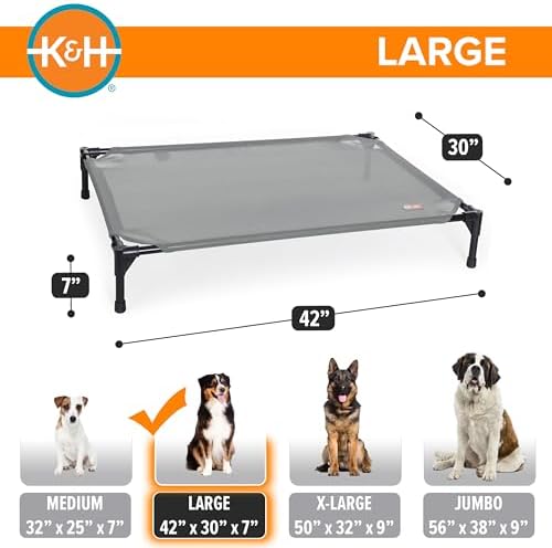 K&H Outdoor Elevated Dog Bed for Medium & Large Pets, Gray, Large 42x30in - Image 4