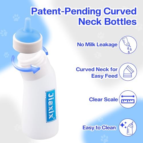 3 Pack Kitten Silicone Nursing Bottle,Silicone Feeding Nipple, Reusable Newborn Kitten Supplies, Suitable for Feeding, Puppy, Rabbit, Hamster (Blue, Large) - Image 3