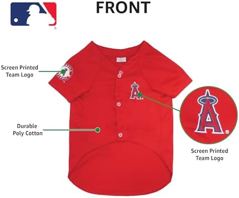 Official MLB Los Angeles Angels Pet Jersey for Dogs & Cats, Size X-Large - Stylish Baseball Jersey for Your Furry Fan- Show Off Team Spirit with The Perfect Fan Apparel Gear for Pet, Dog & Cat - Image 6