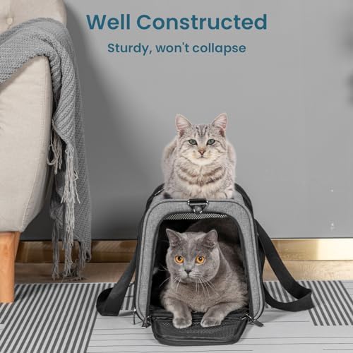 Petsfit Cat Carrier Dog Carriers Airline Approved, 18 x 11 x 11 Soft-Sided Pet Carrier, 3 Carrying Ways, Lightweight, Breathable, Escape Proof, with Adjustable Shoulder Strap and Soft Cushion - Image 5