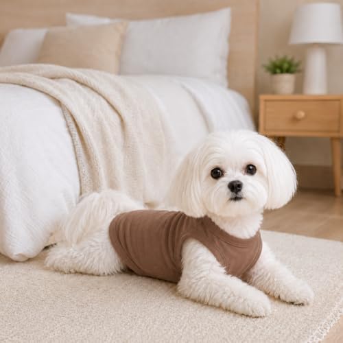 Pet Clothes Dog Clothing Blank T-Shirt Tanks Top Vests for Small Middle Large Size Dogs 100% Cotton Dog Summer Vest Classic (XXL, Coffee) - Image 6