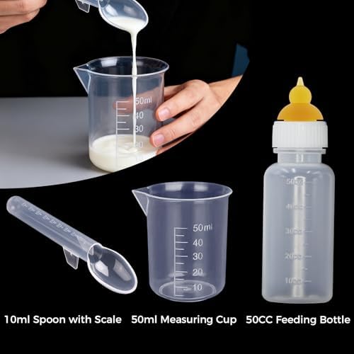 Kitten Nursing Bottle, Pet Feeding Nipple, Milk Nursing Bottles Kits for Newborn Puppy & Kitten, 1 Pet Milk Bottle, 4 Silicone Nipples, Newborn Feeding Kit for Kittens, Puppies, Rabbits, Squirrels - Image 3