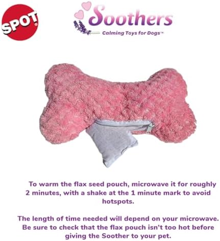 SPOT Soothers Warm Hug Bone - Calming Plush Dog Toy with Lavender Scented Beads, Removable Squeaker, Microwavable Warming Pouch, Separation Anxiety Relief, for Small to Medium Dogs and Puppies, 9in - Image 4