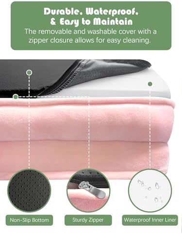 Spotted Play Orthopedic Dog Bed with Sides - Sofa Beds for Extra Large Dogs, Supportive Foam Pet Couch Bed with Washable Removable Cover, Waterproof Lining and Non-Slip Bottom, Pink - XL - Image 6