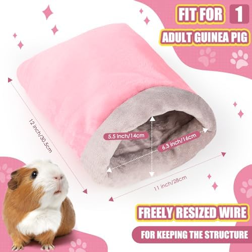 Guinea Pig Sleeping Bag, Adjustable Entrance for Keep Opening, Snuggle Bag and Playtime Sack for Guinea Pig, Rabbits and Other Small Pets, Pink - Image 6