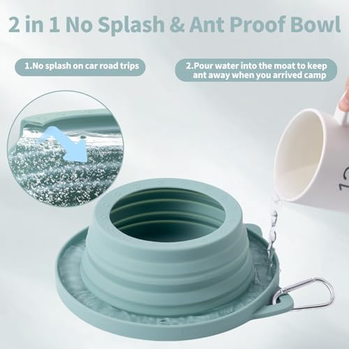 Spill Proof Dog Water Bowl for Car Road Trip, Collapsible Pet Travel Bowl - Image 3