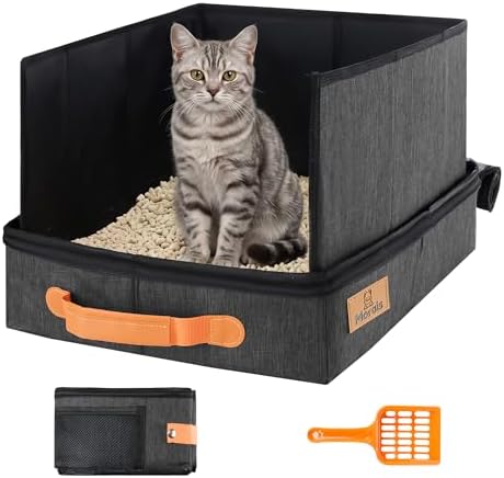 MORAIS Portable Travel Litter Box for Cats, 17.7"×13.5"×11" by Morais