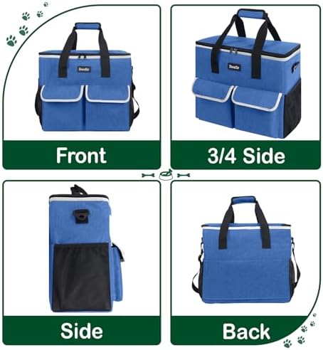 Dog Travel Bag - Dog Travel Kit for a Weekend Away Set Includes Pet Travel Bag Organizer for Accessories, 2 Collapsible Bowls, 2 Travel Food Container - Image 3