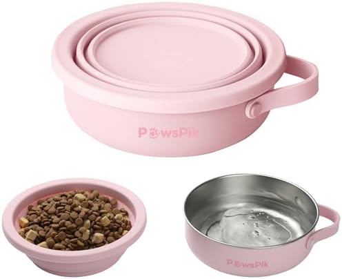 PawsPik 2-in-1 Travel Dog & Cat Bowl – Collapsible BPA-Free Silicone by PawsPik
