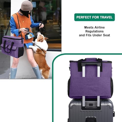 Dog Travel Bag - Dog Travel Kit for a Weekend Away Set Includes Pet Travel Bag Organizer for Accessories, 2 Collapsible Bowls, 2 Travel Food Container - Image 6