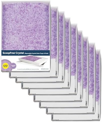 PetSafe ScoopFree Disposable Crystal Cat Litter Tray - Easy Cleaning Box - Refill Tray for Automatic Litter Box - Lavender Scent - 4.3 lb Bags - 9 Pack by PetSafe