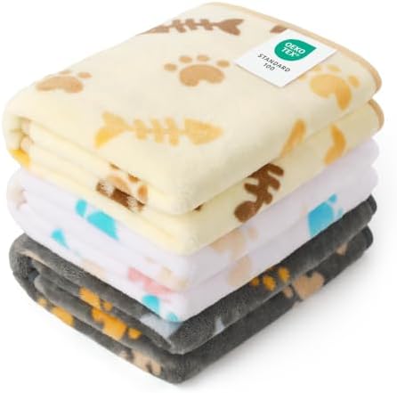 Luciphia 3 Pack Soft Fleece Dog Blankets for Medium Dogs Puppy Cats,30"x20" by luciphia