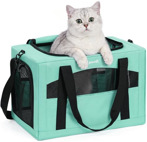 Pecute Cat Carrier Stable, Pet Carrier with Privacy Partition,Light Green by pecute