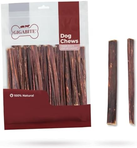 GigaBite Beef Esophagus Dog Treats Sticks - 6 Inch , 50 Pack by BestPetSuppliesLLC