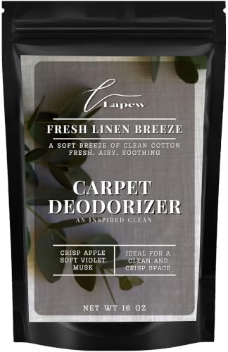 Lapew Fresh Linen Carpet Deodorizer Powder - Pet Safe Freshener for Vacuuming | Scented Odor Eliminator for Home | 16 oz by Lapew