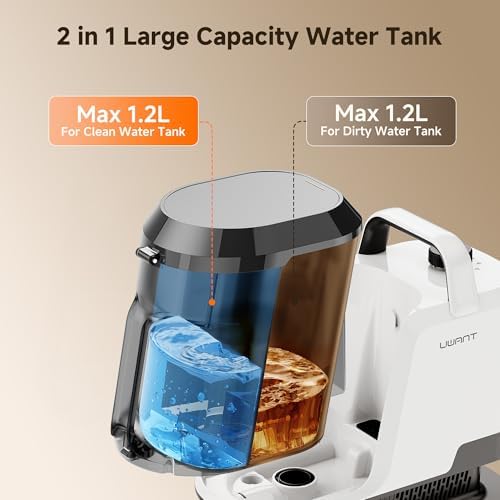Uwant Carpet Cleaner Machine 18Kpa Portable Carpet Cleaner for Cars Couch, 2in1 Water Tank Upholstery Cleaner, Spot Cleaner with Cleaning Tools, 2.4 Liter Set of 1 - Image 6