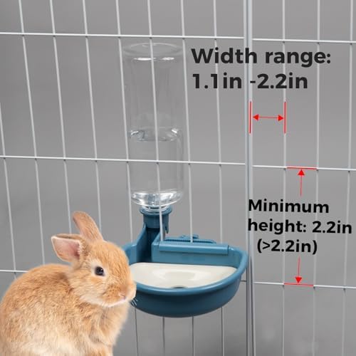 VANNON Anti-Splash Pet Water Bowl for Crates, 23oz Gravity Dispenser, Blue - Image 3