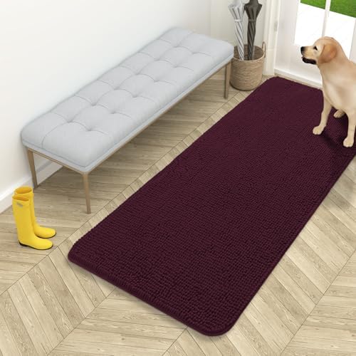OLANLY Dog Door Mat for Muddy Paws 54x24, Super Absorbent Chenille Mud Mat by OLANLY