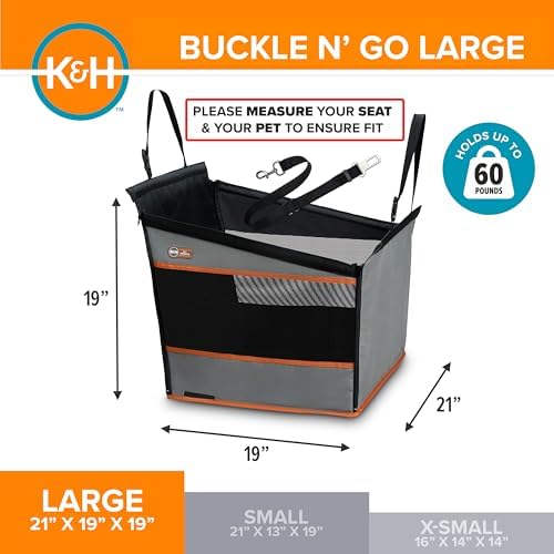 K&H Buckle N Go Dog Car Seat for Medium to Large Pets, Large 21 X 19 X 19 Inches (Pack of 6) - Image 2