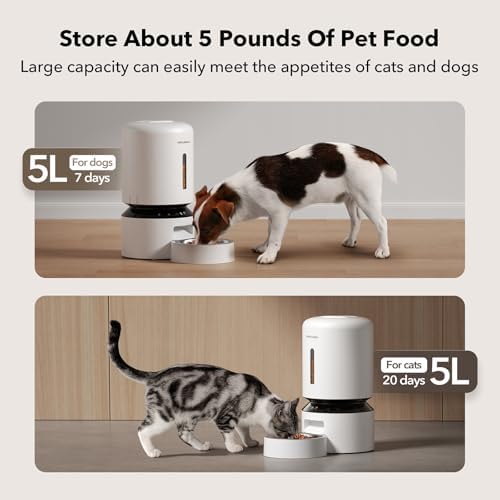 PETLIBRO Automatic Cat Feeder,5G WiFi Automatic Dog Feeder with Freshness Preservation,5L Timed Cat Feeders with Low Food Sensor,Up to 10 Meals Per Day,Granary Pet-Feeder for Cats/Dogs,(Pack of 4) - Image 6