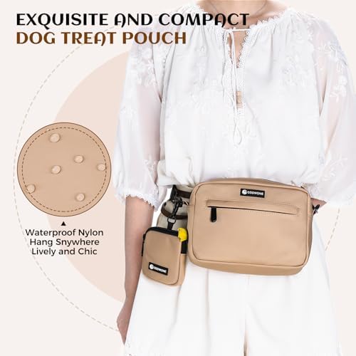 Dog Treat Pouch with Removable Small Pet Training Treat Pouches, Built-in Poop Bag Dispenser, Adjustable Shoulder Strap Cross Body Dog Walking Bag (Coffee) - Image 4