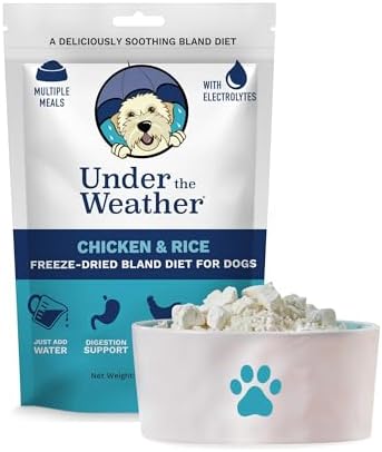 Under the Weather Bland Diet for Dogs | Easy to Digest for Sick Dogs | Always Be Ready | Contains Electrolytes - All Natural Freeze Dried 100% Human Grade Meats | 1 Pack - Chicken, Rice - 6oz by UndertheWeather