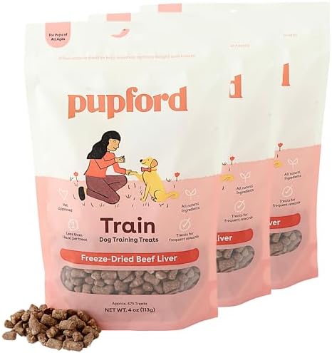 Pupford Freeze Dried Dog & Puppy Training Treats (Beef Liver, 4 oz, 3 Pack) by Pupford