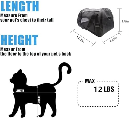 ZaneSun Cat Carrier,Soft-Sided Pet Travel Carrier for Cats,Dogs Puppy Comfort Portable Foldable Pet Bag Airline Approved (Medium-Black) - Image 3