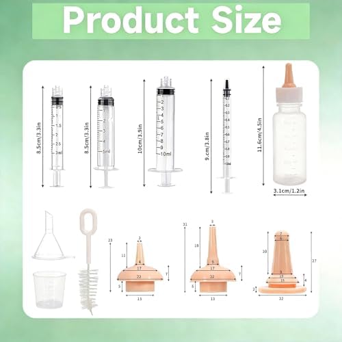 Pet Nursing Kit – Kitten Bottle Feeding Set with Nipples, Syringes, and Formula Dispenser for Newborn Puppies, Kittens, Baby Squirrels, and Other Small Animals - Image 2