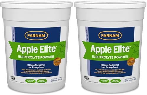 Farnam Apple Elite Horse Electrolyte Powder, Replaces Minerals Lost in Sweat During Exercise, Extreme Weather & Stressful Conditions, 5 lb., 40 Day Supply (Pack of 2) by Farnam