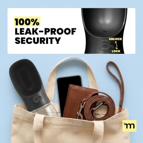 MalsiPree Dog Water Bottle Dispenser - 12 oz Black, Leak-Proof - Image 3