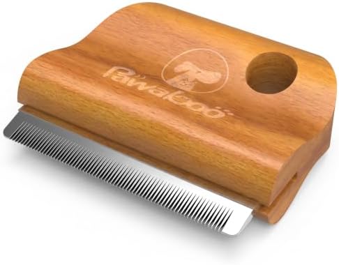 Pawaboo Deshedding Brush for Dogs&Cats, Wood Dog Hair Removal Comb, 3inch by Pawaboo