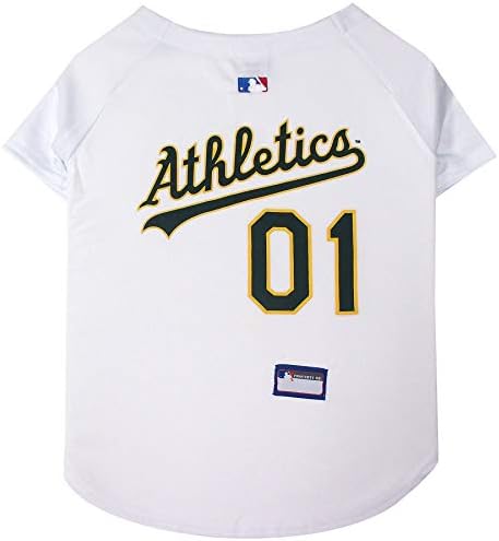 Official MLB Oakland Athletics Pet Jersey for Dogs & Cats, Size Large - Stylish Baseball Jersey for Your Furry Fan- Show Off Team Spirit with The Perfect Fan Apparel Gear for Pet, Dog & Cat by PETSFIRST