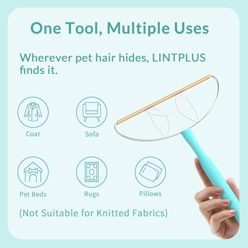 LINTPLUS Pet Hair Remover Kit (Max + Pro 2-Pack) – Oversized Carpet Rake for Large Areas & Compact Scraper for Furniture, Cars & Stairs, Heavy-Duty Copper Blade Set for Dog & Cat Hair - Image 6