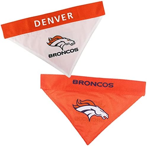 Pets First NFL DOG BANDANA - DENVER BRONCOS REVERSIBLE PET BANDANA. 2 Sided Sports Bandana with a PREMIUM Embroidery TEAM LOGO, Large/X-Large. - 2 Sizes & 32 NFL Teams available by PETSFIRST
