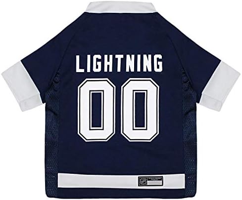 Pets First NHL Tampa Bay Lightning Jersey for Dogs & Cats, Large. - Let Your Pet Be A Real NHL Fan! by PETSFIRST