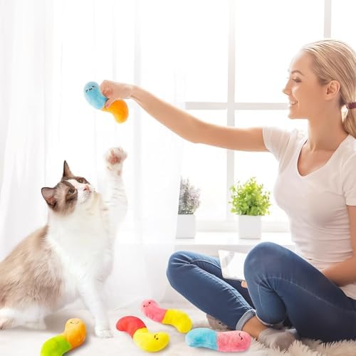 L1rabe Worm Candy Catnip Toy for Cats, Kitten Birthday Gift for Kitty Lover - Image 6