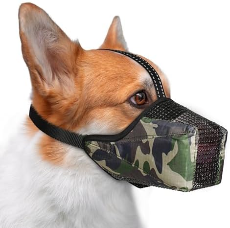 Dog Muzzle, Adjustable Soft Mesh Muzzle Anti-Biting, Chewing, Scavenging by Pawfun