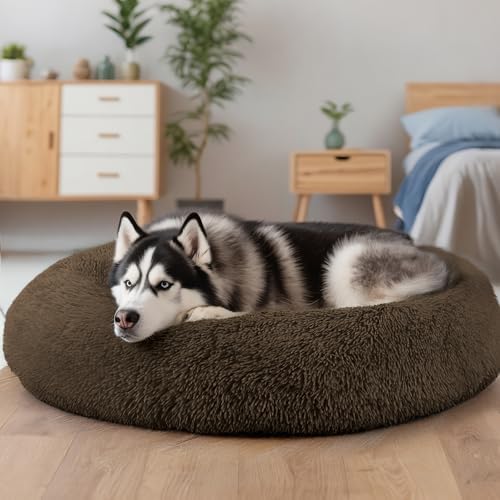 Extra Large Dog Beds, 36in Human Dog Anxiety Relief Comfort Bed (Coffee) - Image 5