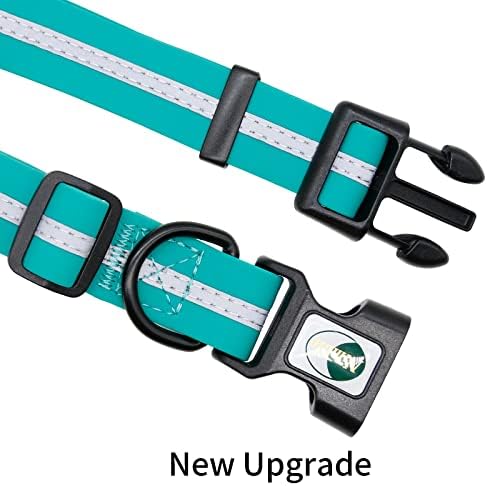 Nimble Reflective Waterproof Dog Collar Adjustable Odor Resistant Easy Clean Pet Collar for Small Medium Large Dogs Night Walking Outdoor Rainy Use (Large (15.35”-24.8”inches), Emerald Green) - Image 5