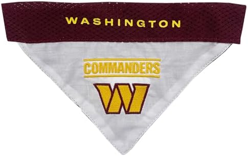 Pets First NFL Dog Bandana - Washington Commanders Reversible PET Bandana. 2 Sided Sports Bandana with a Premium Embroidery Team Logo, Small/Medium. - 2 Sizes & 32 NFL Teams Available (WAC-3217-S-M) - Image 2