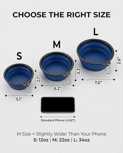 Rest-Eazzzy Collapsible Dog Bowls, 2 Pack Sturdy Portable Dog Water Bowls - Image 3
